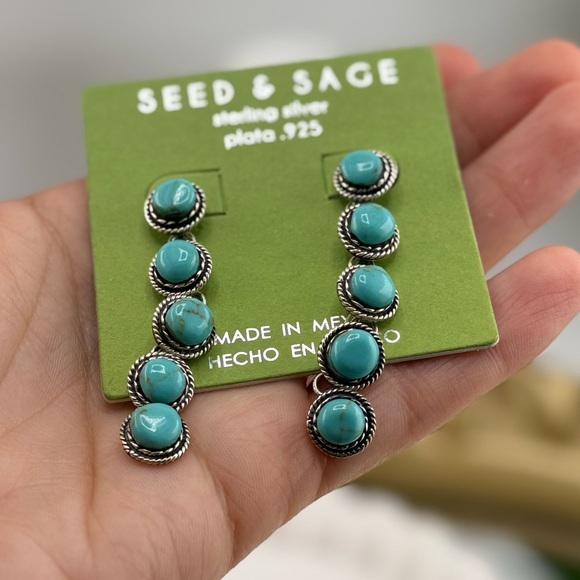 Seed & Sage Sterling Silver Turquoise Earrings - Picture 5 of 8